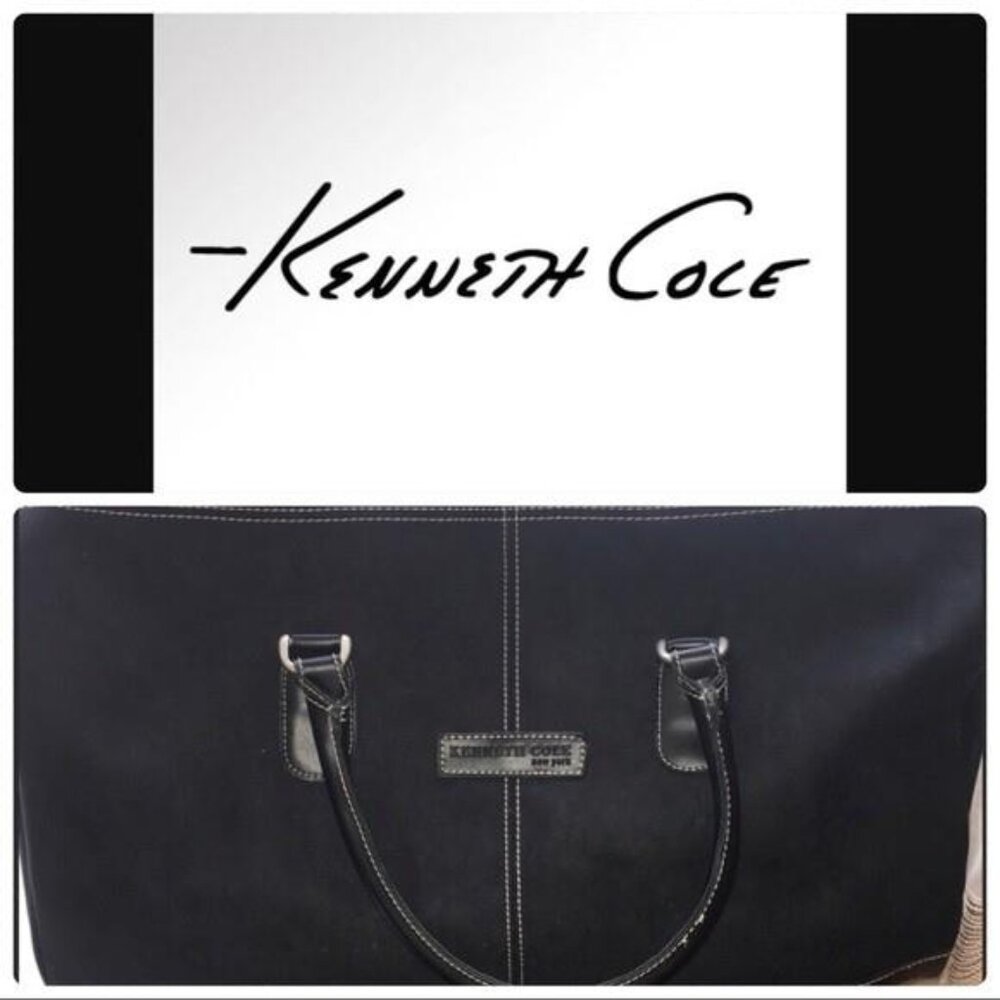 Kenneth Cole suede duffle weekender travel bag